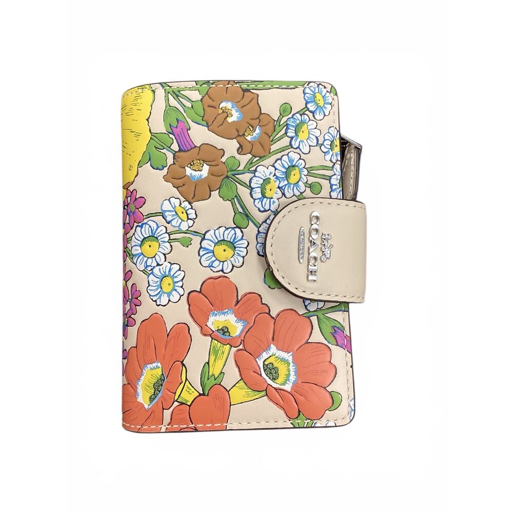 Coach Corner Zip Floral Wallet